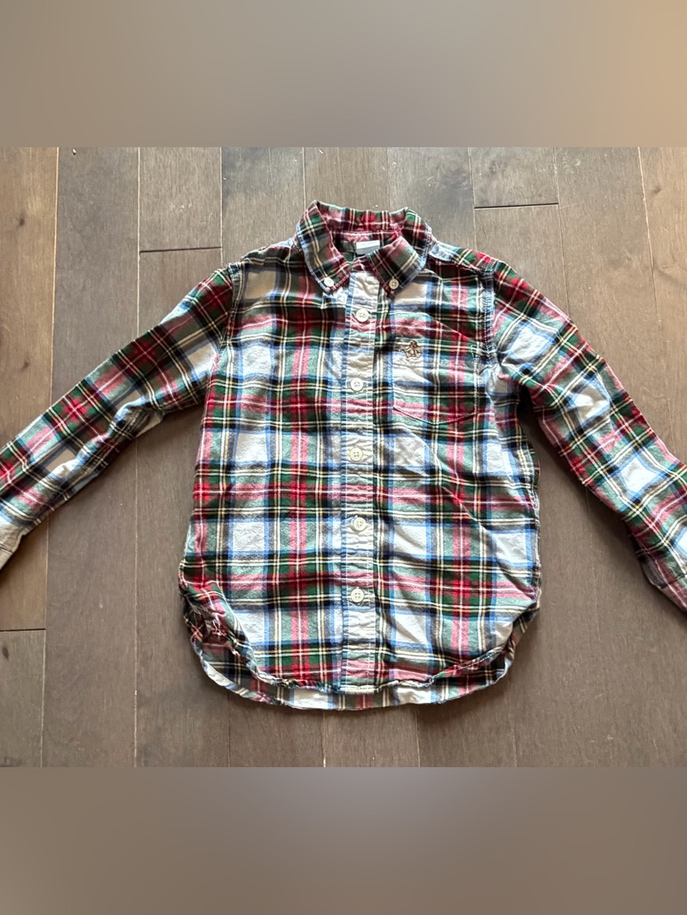 Gap Boys Red & Green Plaid Button-Up Shirt